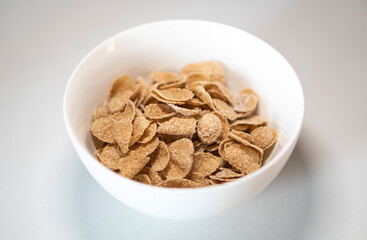Cornflakes on a white background