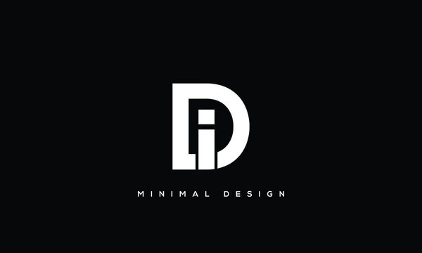 alphabet letters monogram icon logo DI or ID
