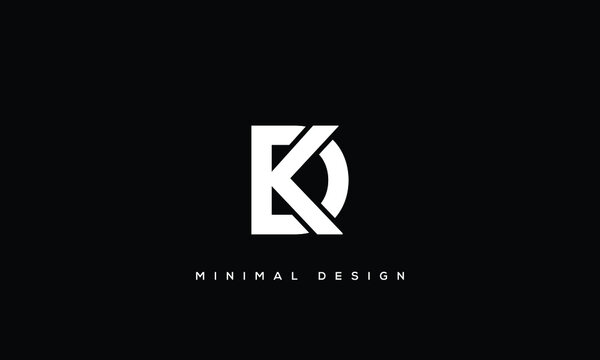 alphabet letters monogram icon logo DK or KD