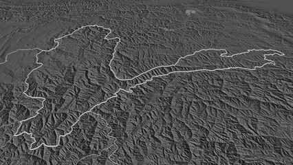 Badakhshan, Afghanistan - outlined. Bilevel