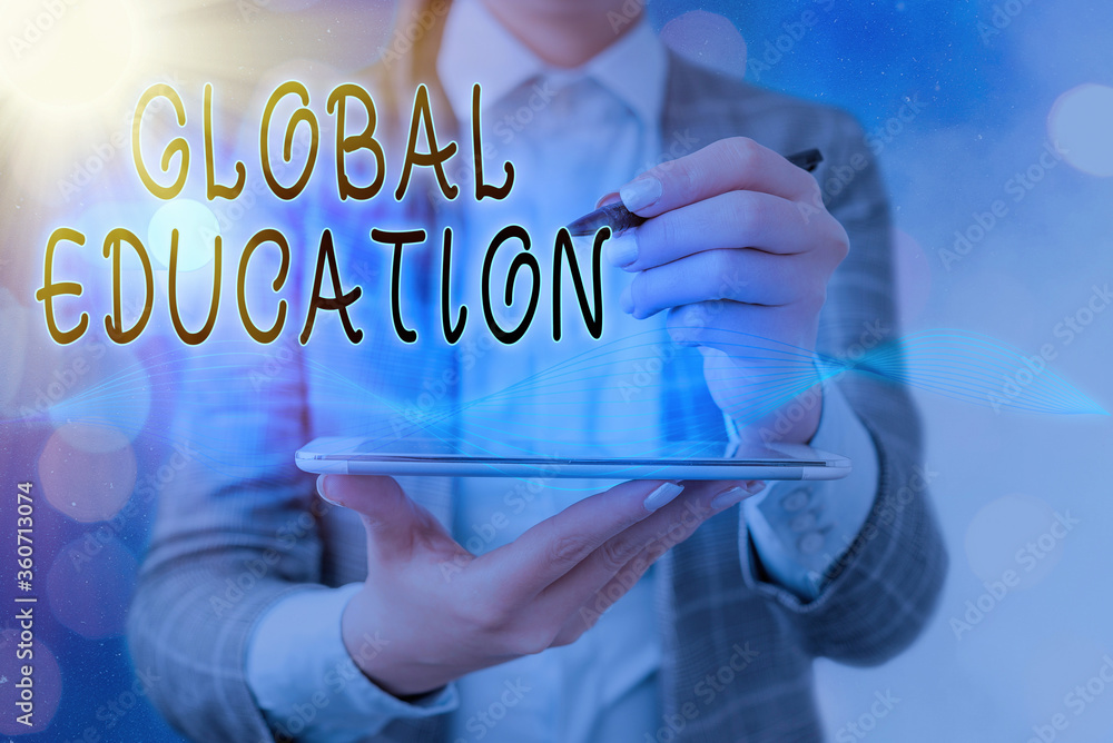 Poster handwriting text writing global education. conceptual photo interdisciplinary approach to learning c