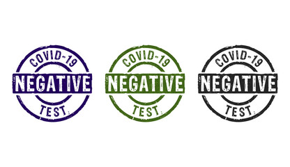 Covid-19 coronavirus test negative stamp and stamping