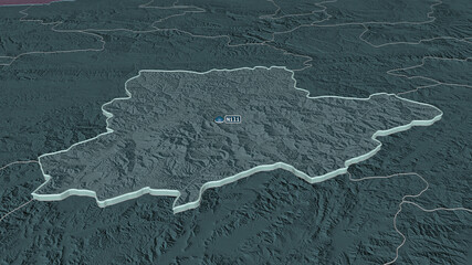 Daykundi, Afghanistan - extruded with capital. Administrative