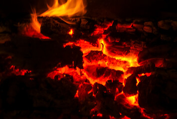 abstract burning fire with embers
