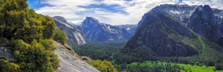 hiking the upper yosemite falls trail in yosemite national park in california, usa