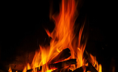 abstract burning fire with embers