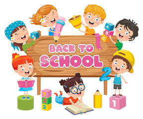 Back To School Concept With Funny Children