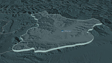 Laghman, Afghanistan - extruded with capital. Administrative