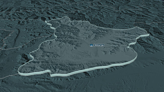 Laghman, Afghanistan - extruded with capital. Administrative