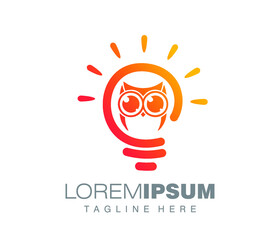 Vector illustration of people on the light bulb logo sign 