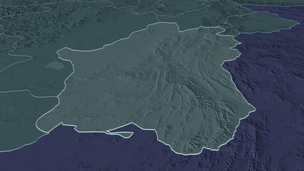 Paktika, Afghanistan - outlined. Administrative