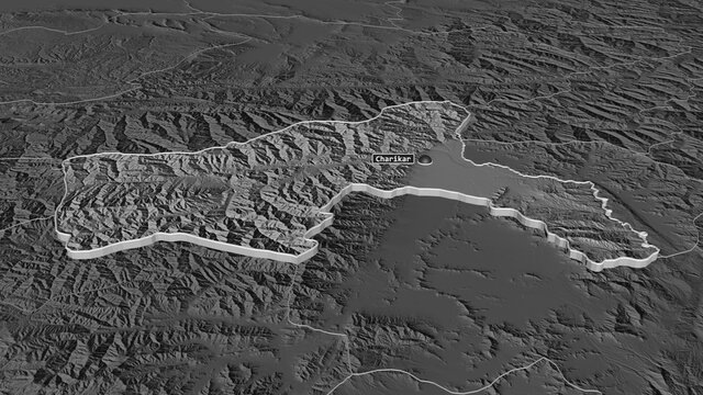 Parwan, Afghanistan - extruded with capital. Bilevel