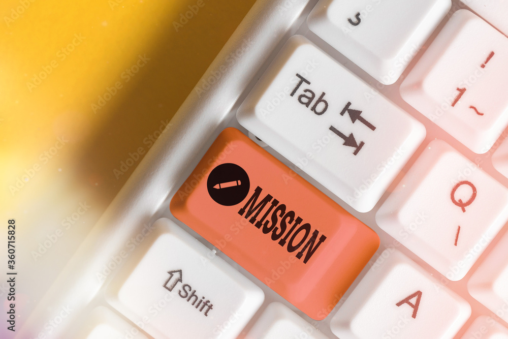 Poster text sign showing mission. business photo text important task are given to do one that involves trav