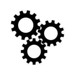 black machinery mechanism on a white background