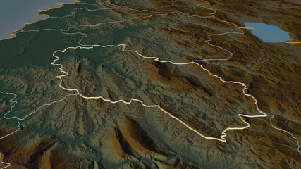 Berat, Albania - outlined. Relief