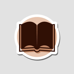 Book sticker icon isolated on gray background