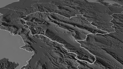 Gjirokastër, Albania - outlined. Bilevel