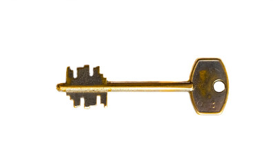 keys to apartment locks on a white background