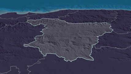 Bouira, Algeria - outlined. Administrative