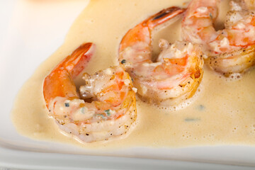Prawn in cream sauce