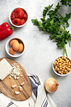 Overhead shot of cooking ingredients
