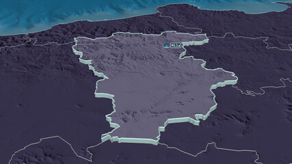 Mila, Algeria - extruded with capital. Administrative