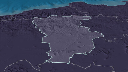 Mila, Algeria - outlined. Administrative