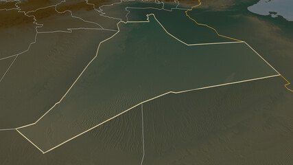 Ouargla, Algeria - outlined. Relief