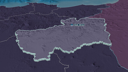 Souk Ahras, Algeria - extruded with capital. Administrative