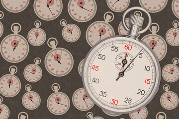 Naklejka premium Silver and white stopwatch precision time piece