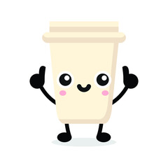 simple character cute cup mascot