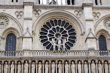 Notre Dame de Paris Cathedral France. Gothic architecture in Paris before the fire.