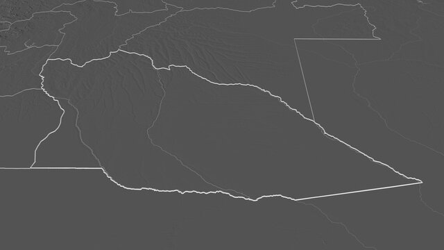 Cuando Cubango, Angola - outlined. Bilevel