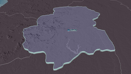 Huambo, Angola - extruded with capital. Administrative