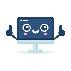 the simple cute mascot monitor