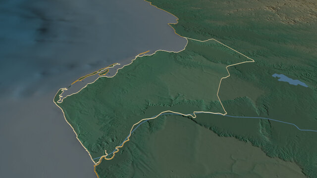 Luanda, Angola - outlined. Relief