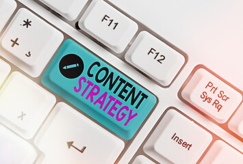 Conceptual hand writing showing Content Strategy. Concept meaning important Marketing approach...