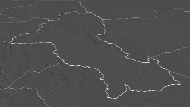 Malanje, Angola - outlined. Bilevel