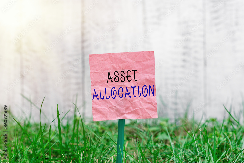 Poster conceptual hand writing showing asset allocation. concept meaning proportion and implementation stra