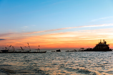 Fototapeta na wymiar Sunset in Thandwe (Ngapali Beach), Myanmar
