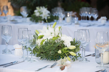 Flower decoration for a wedding