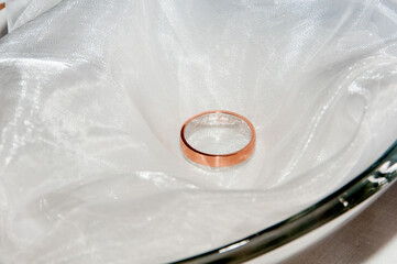 Wedding rings on white background