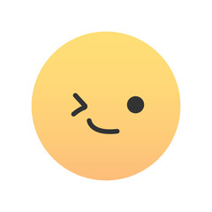 Cute emoji - emoticon icon. Vector illustration.