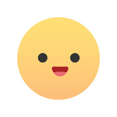 Cute emoji - emoticon icon. Vector illustration.