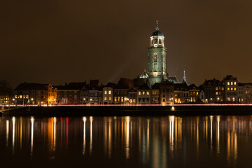 Fototapeta na wymiar Skyline of Deventer at night
