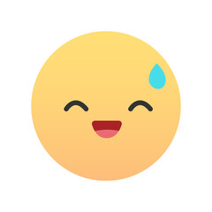 Cute emoji - emoticon icon. Vector illustration.