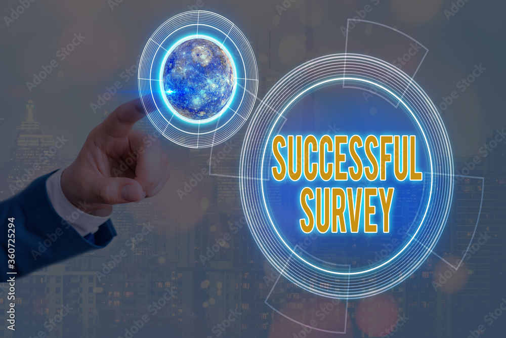 Poster conceptual hand writing showing successful survey. concept meaning generate high response rate allow