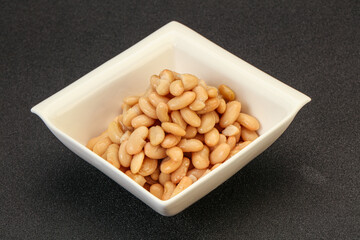 White beans kidney in the bowl