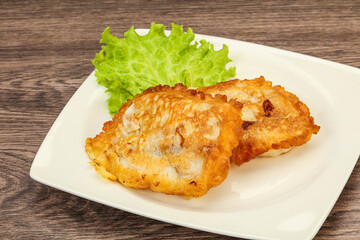 Roasted cod fish in bread