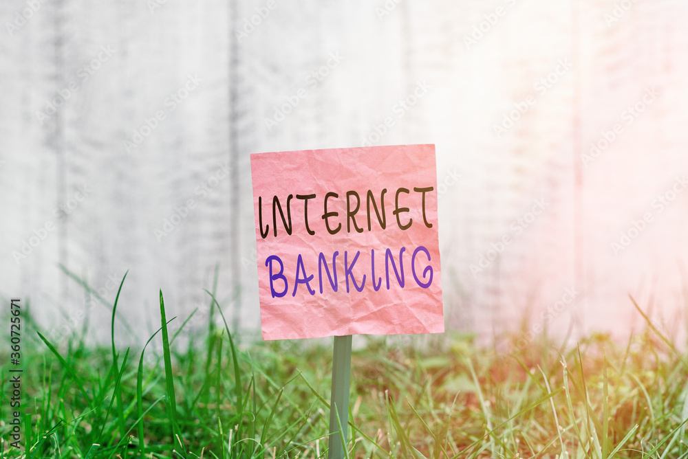 Poster conceptual hand writing showing internet banking. concept meaning a method of investment which is co